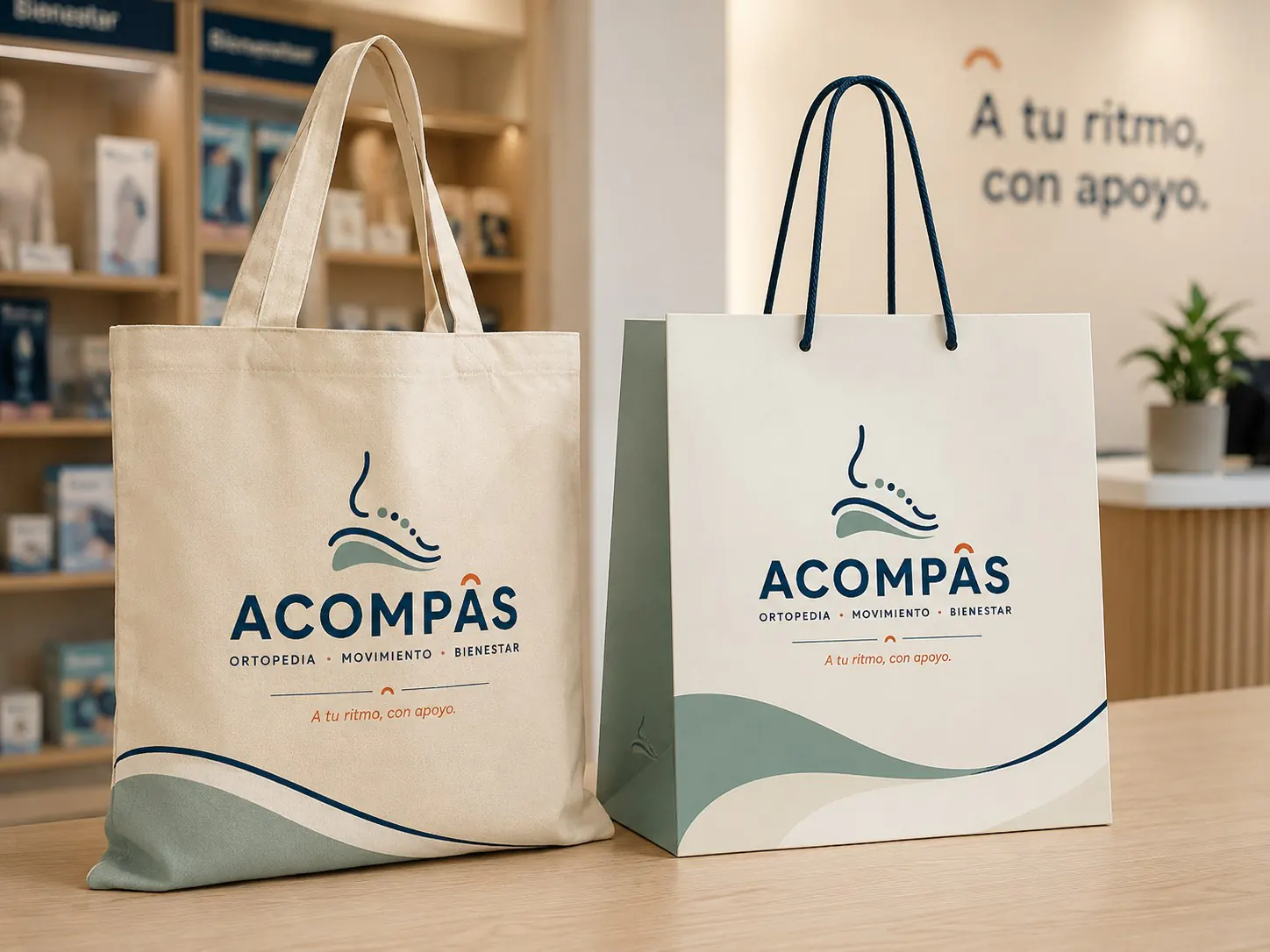 Acompàs branded bags