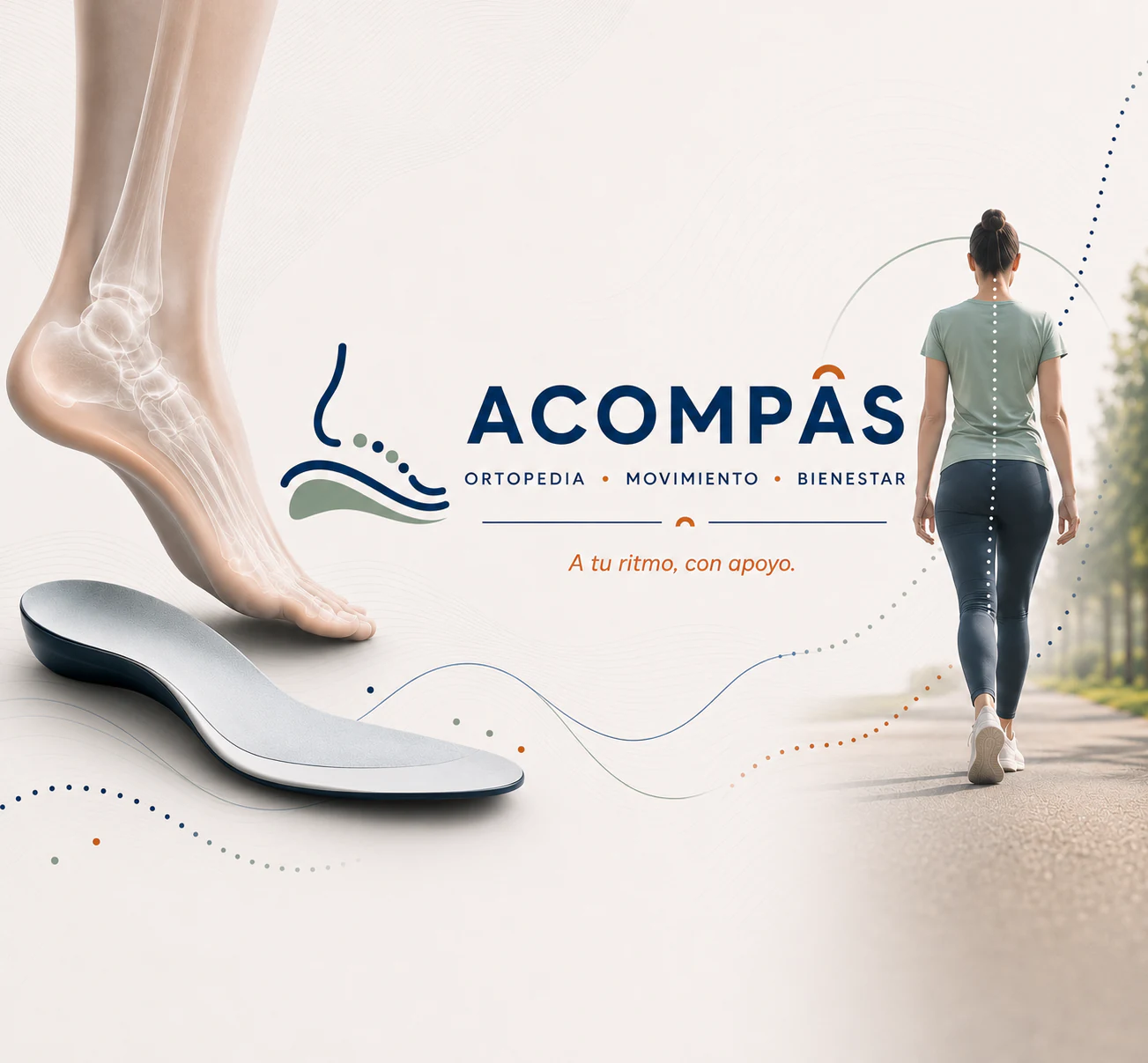 Acompàs visual identity for orthopaedics, movement and wellbeing