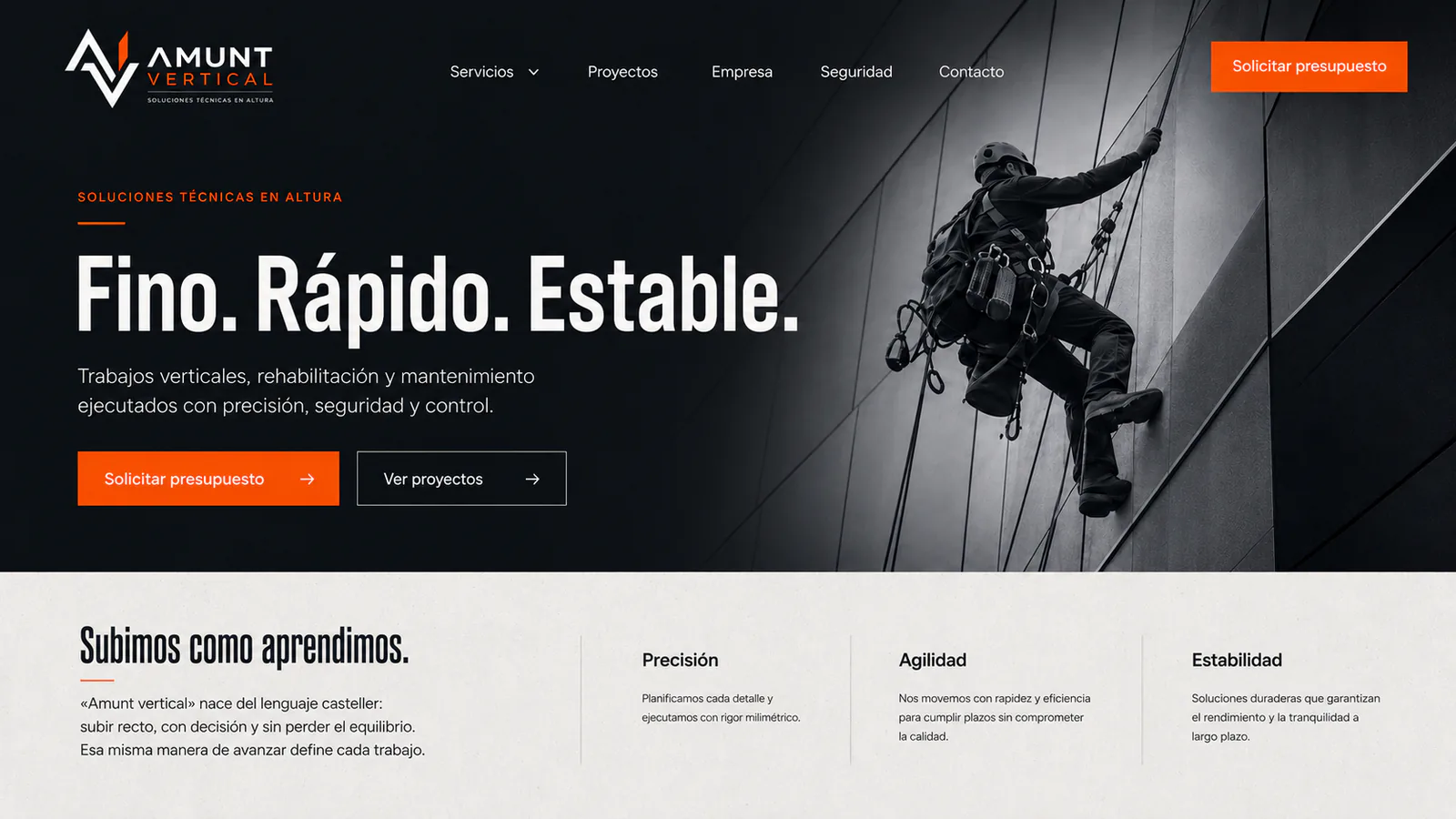 Amunt Vertical website about rope access, building restoration and maintenance