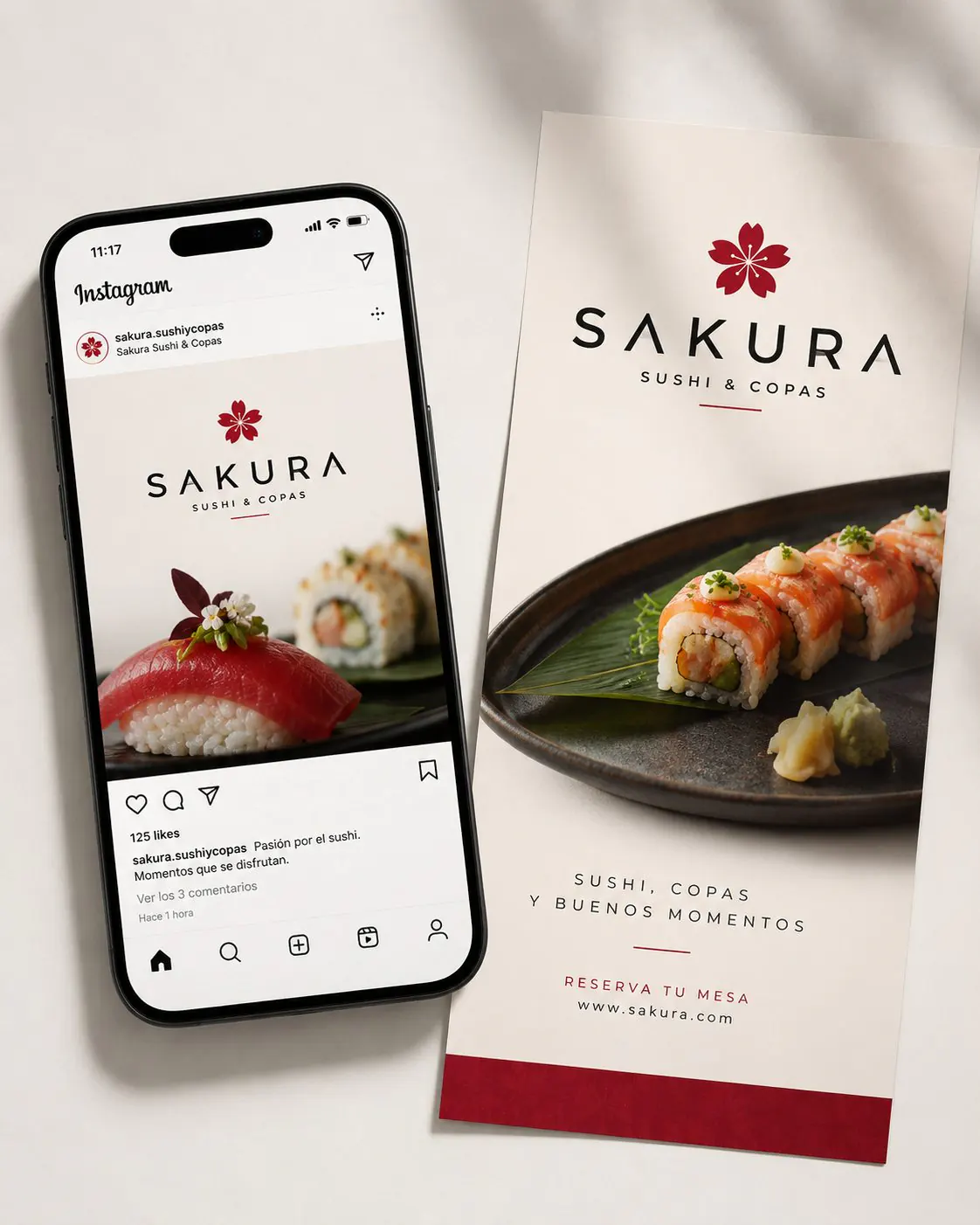 Sakura digital and print design for a food publication